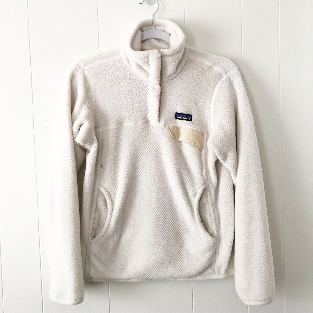 Patagonia Off White 1/4 Snap Fleece Pullover